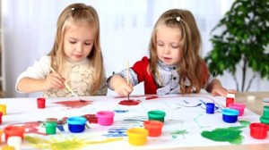 stock-footage-children-paint-with-gouache-dolly-hd
